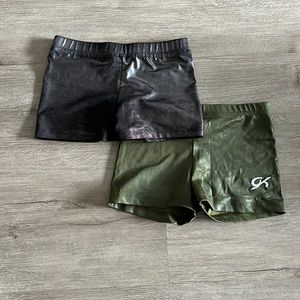 Set of two gymnastics shorts sz 10-12 for the HDE and size AS for the GK